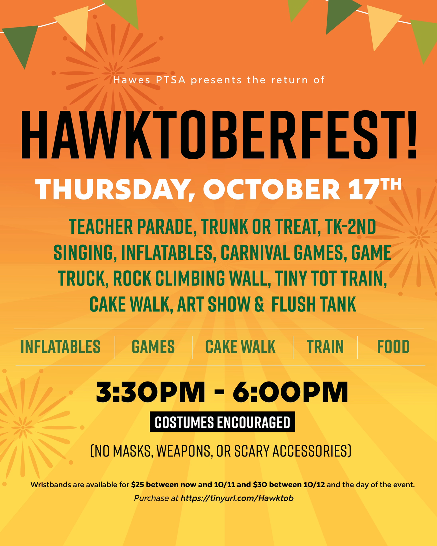 DOOR SALES: Hawktoberfest Wristband for Kids